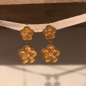 Anthropologie coral flowers earrings